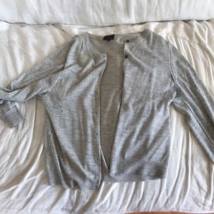 Cropped gray J. Crew cashmere cardigan sz XL